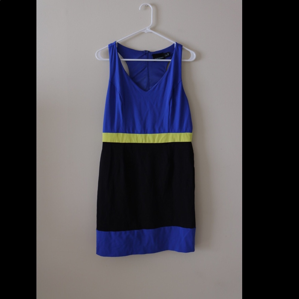 Cynthia Rowley Color Blocked Neon Wiggle Dress